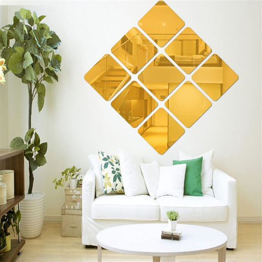 Square Golden Acrylic Wall Decor